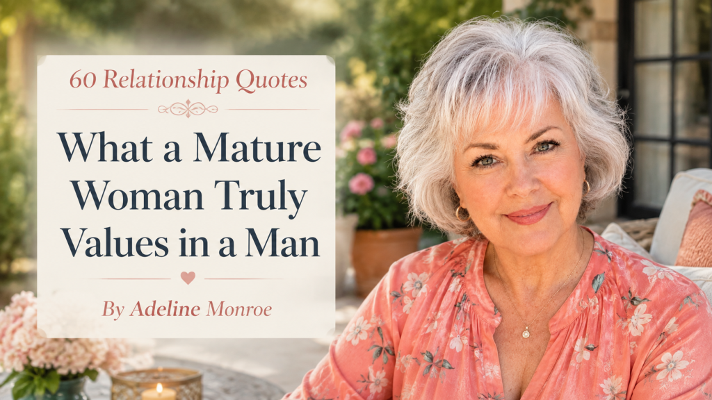 Relationship quotes about what a mature woman values in a man